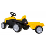 Elektrický traktor s vlečkou - žltý